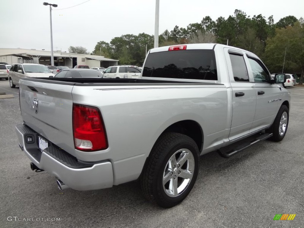 2012 Ram 1500 Express Quad Cab - Bright Silver Metallic / Dark Slate Gray/Medium Graystone photo #8