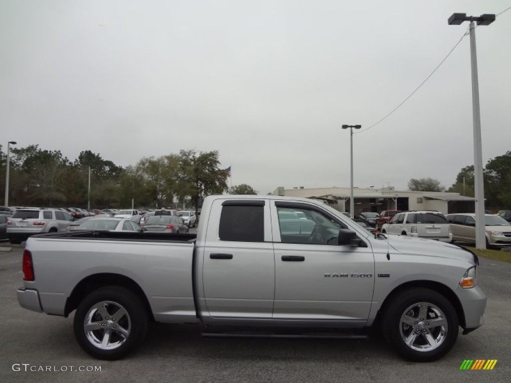 2012 Ram 1500 Express Quad Cab - Bright Silver Metallic / Dark Slate Gray/Medium Graystone photo #9