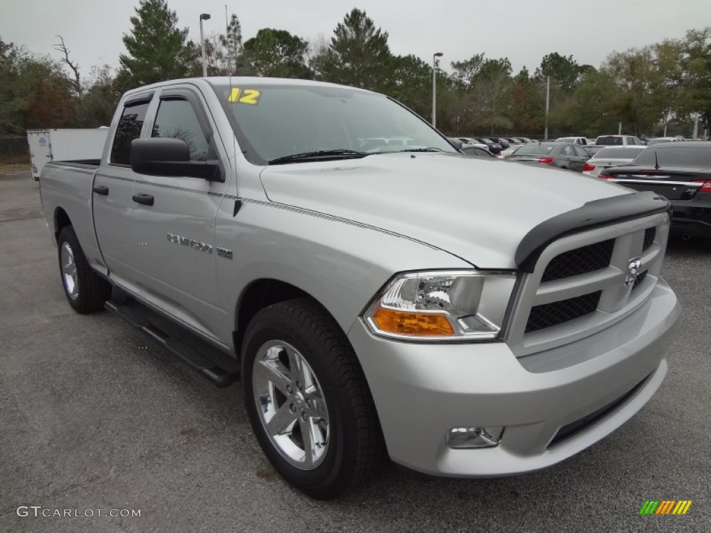 2012 Ram 1500 Express Quad Cab - Bright Silver Metallic / Dark Slate Gray/Medium Graystone photo #10
