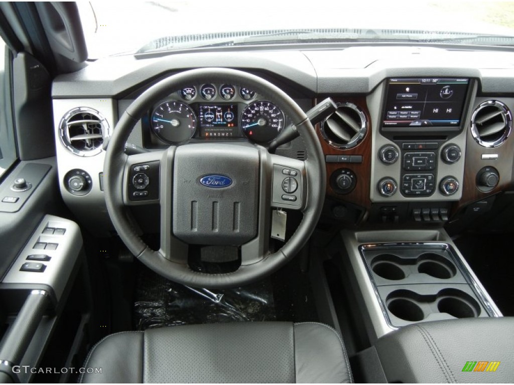 2013 Ford F350 Super Duty Lariat Crew Cab 4x4 Black Dashboard Photo #74796527