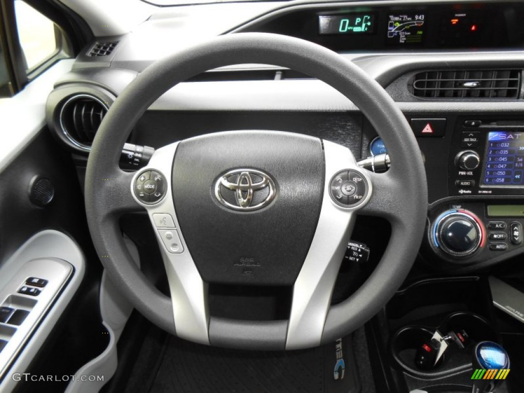 2012 Toyota Prius c Hybrid Four Black Steering Wheel Photo #74797334