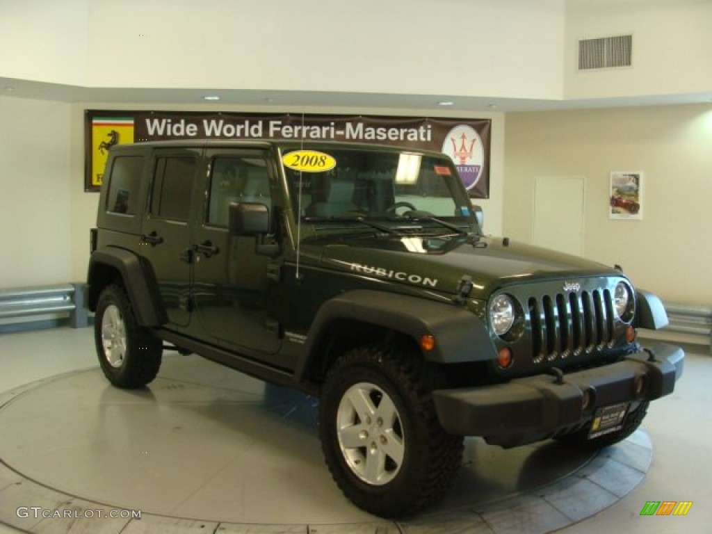 2008 Wrangler Unlimited Rubicon 4x4 - Jeep Green Metallic / Dark Slate Gray/Med Slate Gray photo #1