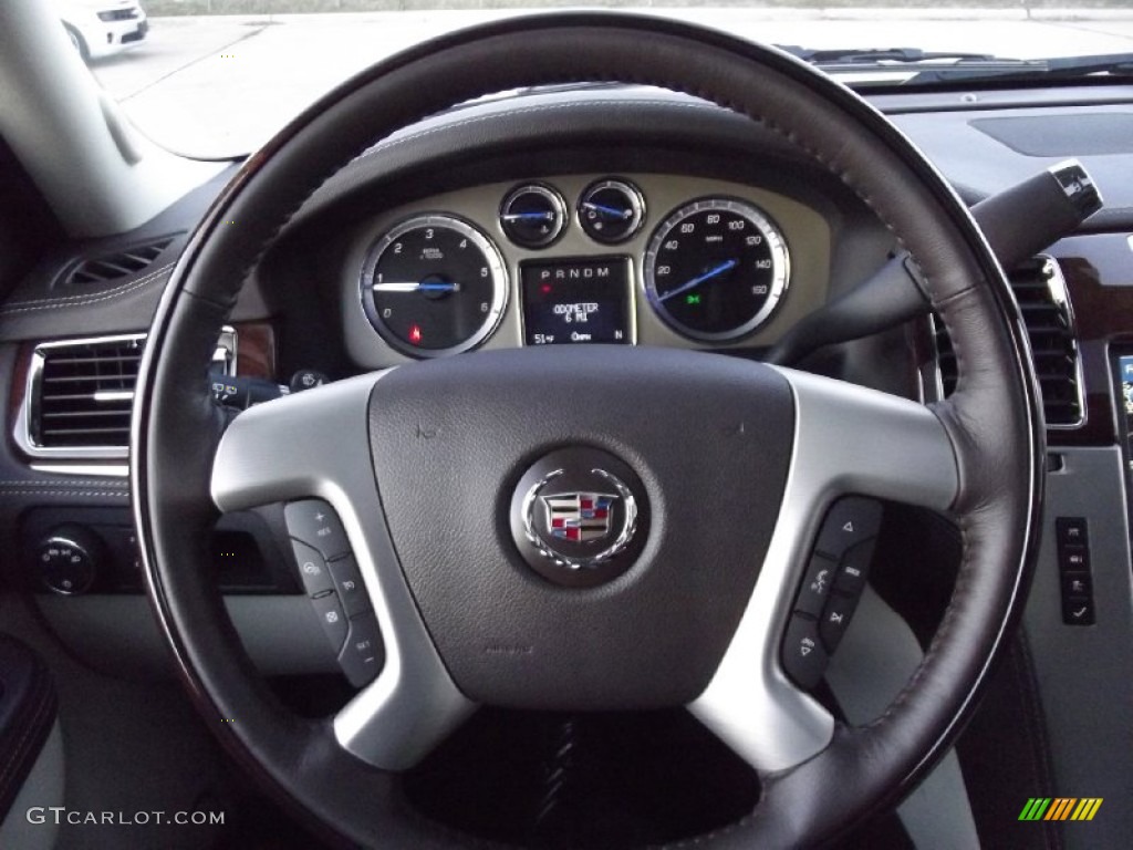 2013 Cadillac Escalade ESV Platinum Cocoa/Light Linen Steering Wheel Photo #74798105