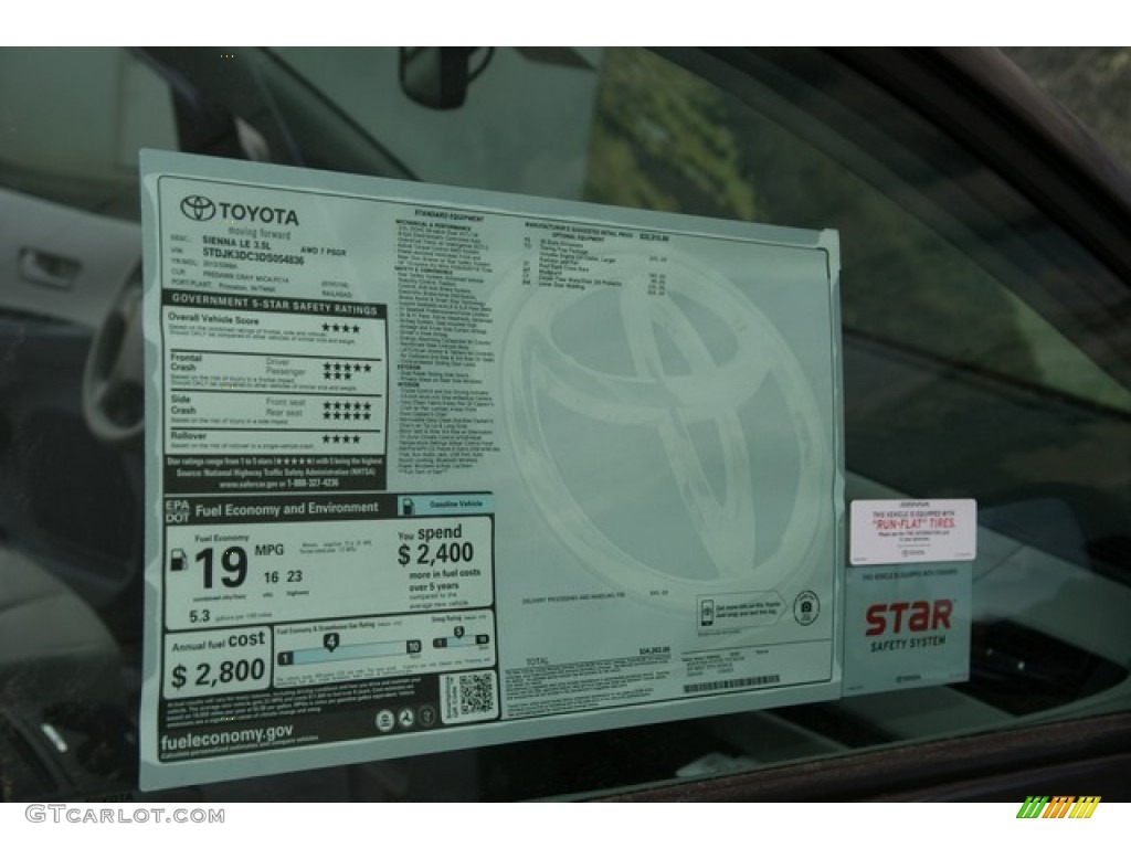 2013 Toyota Sienna LE AWD Window Sticker Photo #74798614
