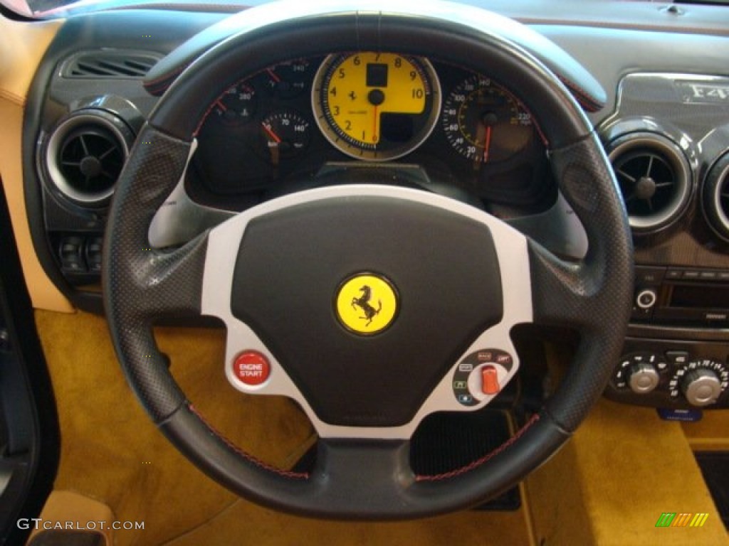2008 Ferrari F430 Spider F1 Beige Steering Wheel Photo #74798798