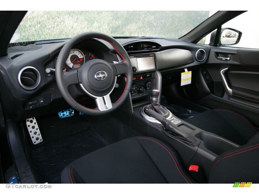 Black/Red Accents Interior 2013 Scion FR-S Sport Coupe Photo #74799651
