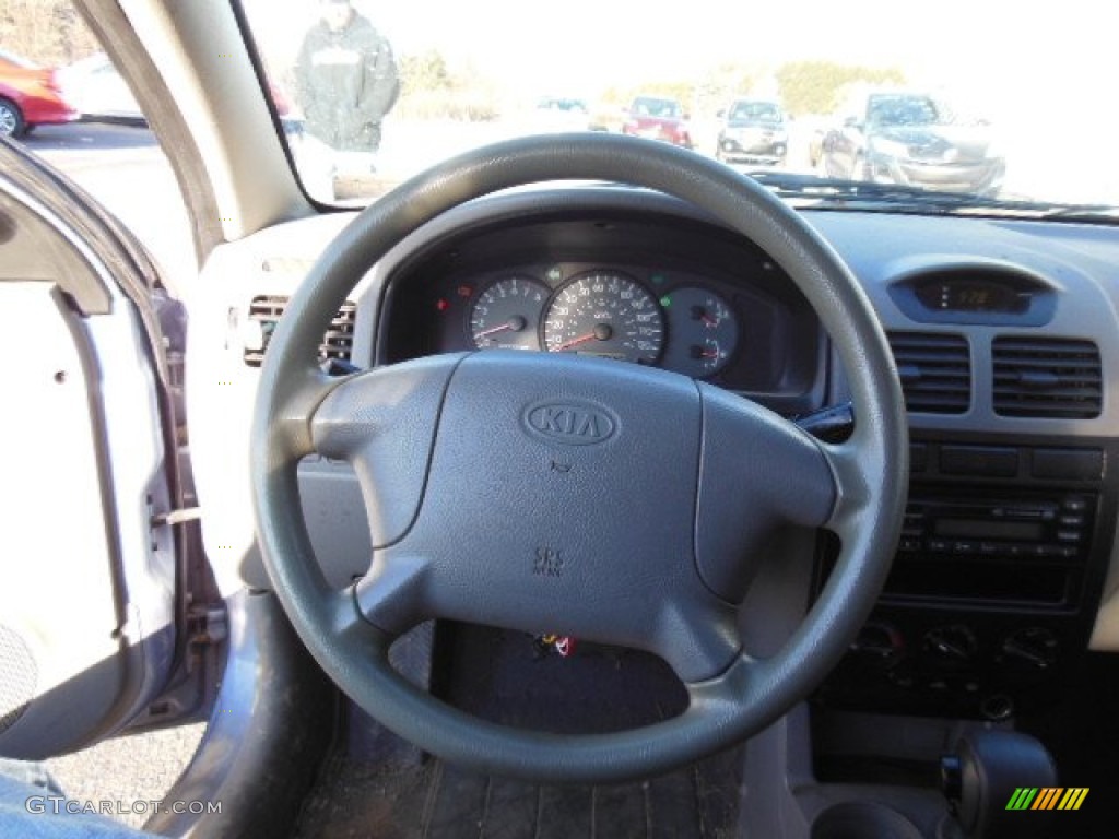 2003 Kia Rio Sedan Gray Steering Wheel Photo #74799713