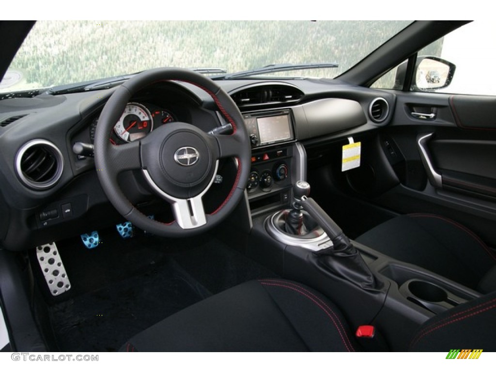 Black/Red Accents Interior 2013 Scion FR-S Sport Coupe Photo #74799995