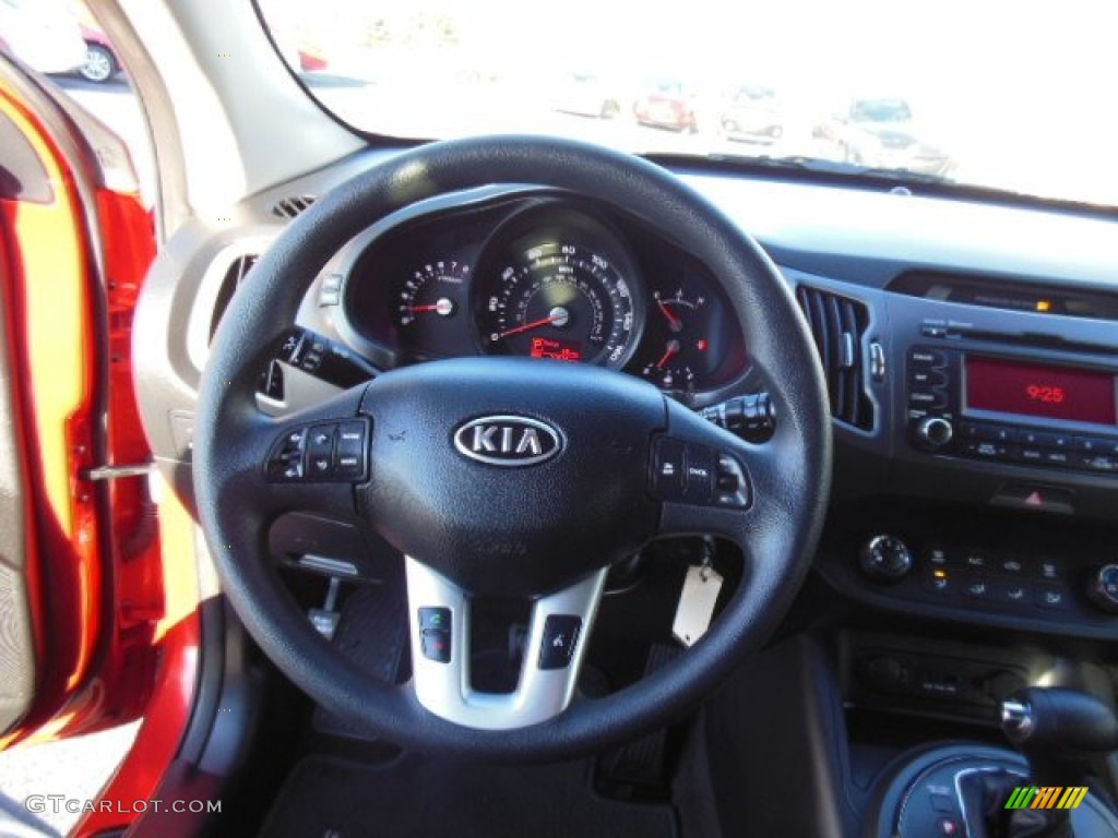 2012 Kia Sportage LX AWD Black Steering Wheel Photo #74800855
