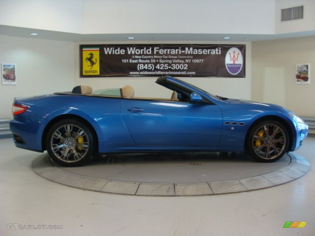 2013 GranTurismo Convertible GranCabrio - Blu Mediterraneo (Blue Metallic) / Pearl Beige photo #14