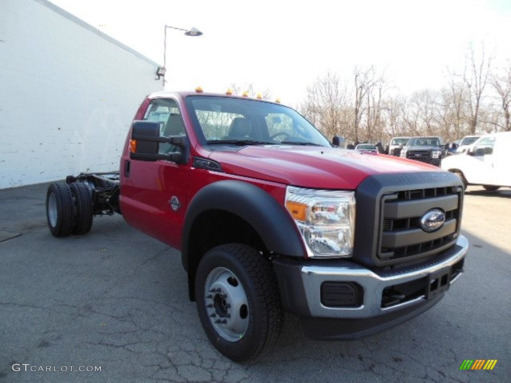 Vermillion Red 2013 Ford F550 Super Duty XL Regular Cab 4x4 Chassis Exterior Photo #74803607