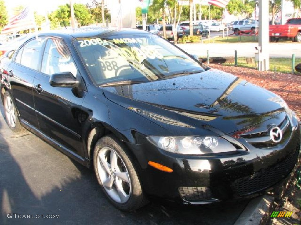 2008 MAZDA6 i Touring Hatchback - Onyx Black / Beige photo #1