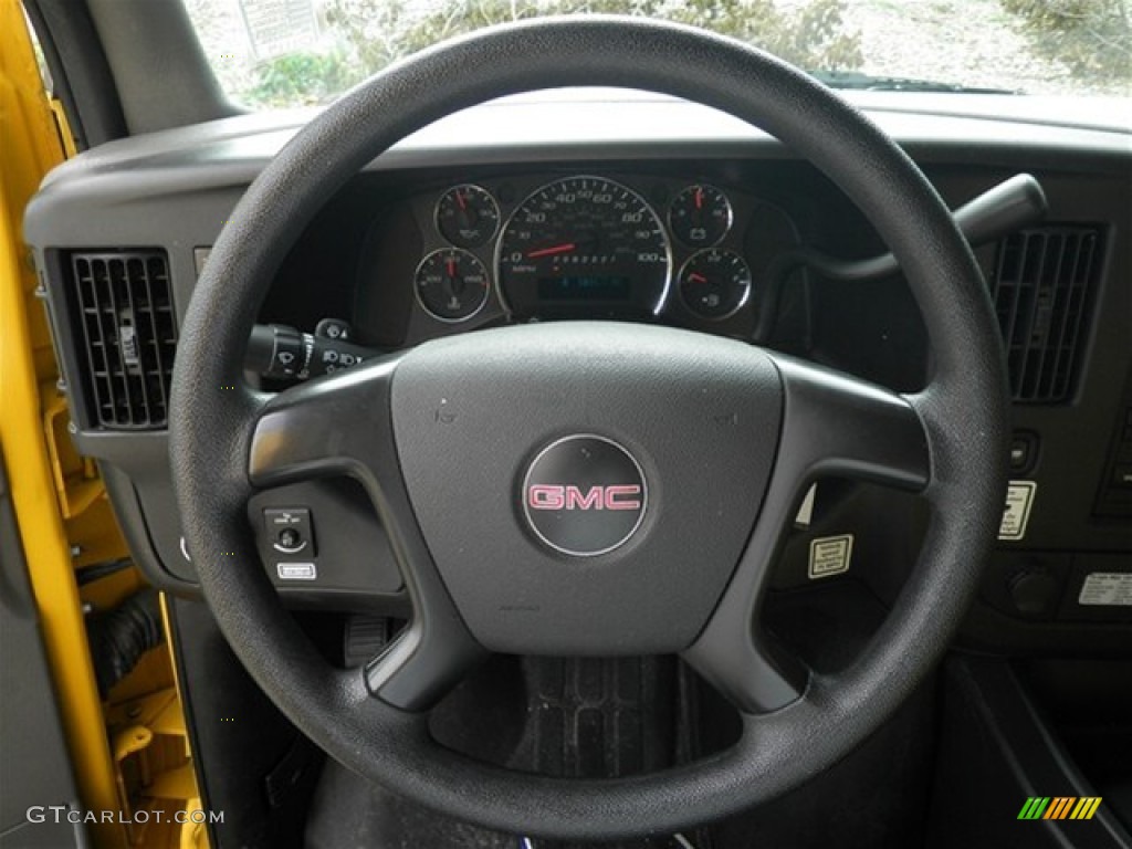 2009 GMC Savana Cutaway 3500 Commercial Moving Truck Medium Pewter Steering Wheel Photo #74809074