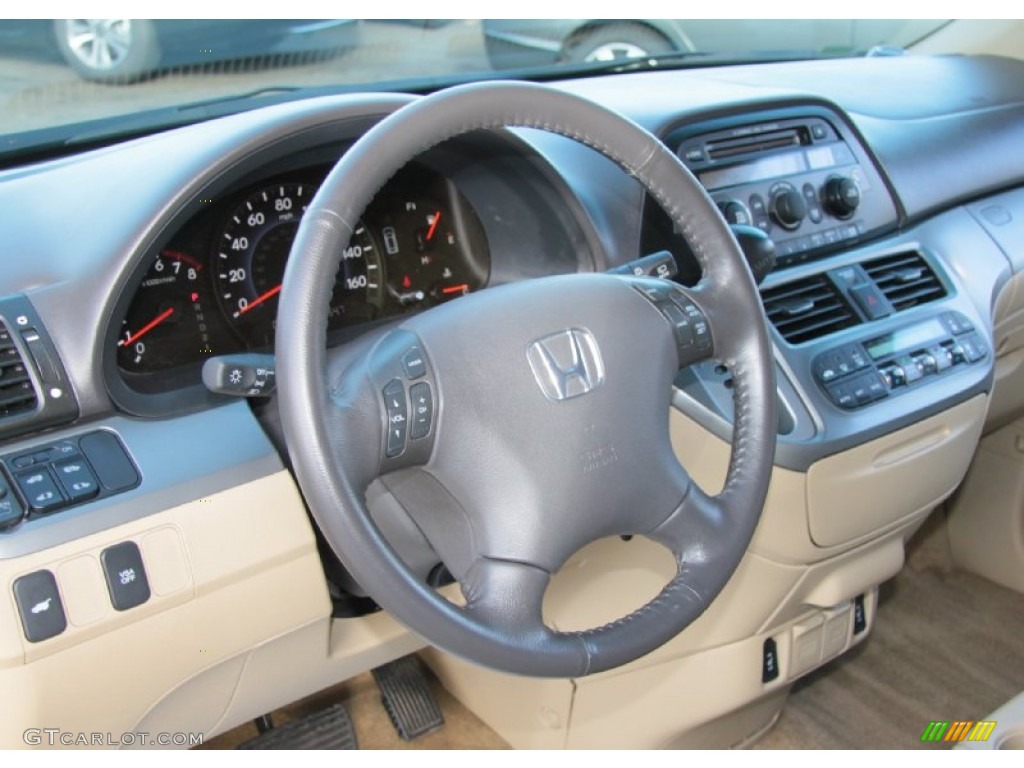 2010 Honda Odyssey EX-L Beige Steering Wheel Photo #74811722