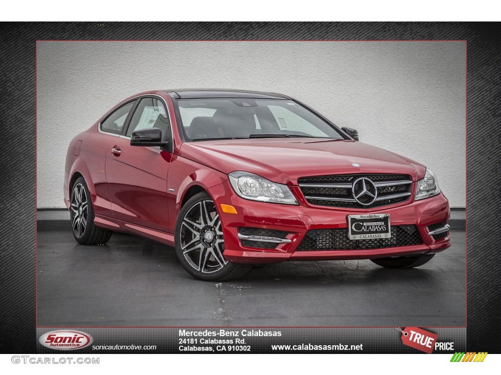 2013 C 250 Coupe - Mars Red / Black/Red Stitch w/DINAMICA Inserts photo #1