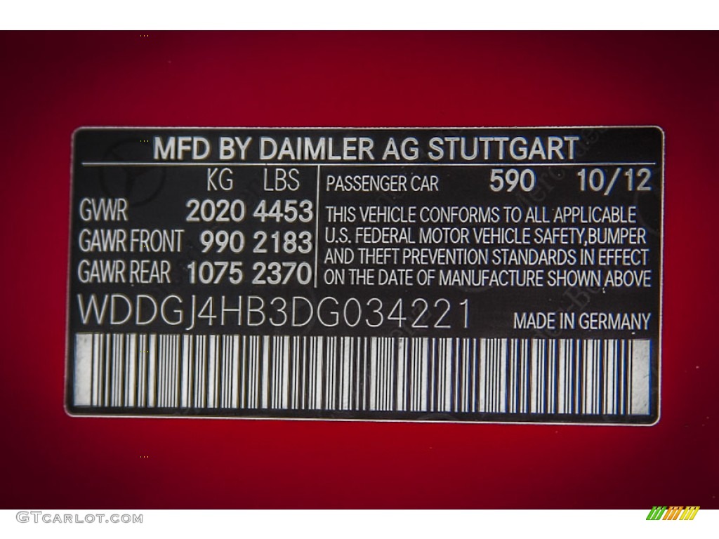 2013 C Color Code 590 for Mars Red Photo #74816702