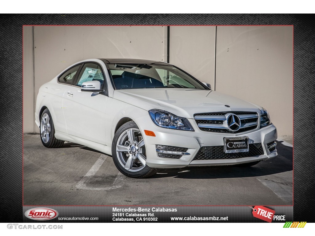 2013 C 250 Coupe - Diamond White Metallic / Black photo #1