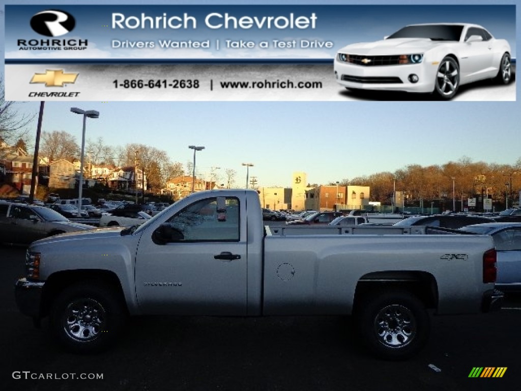 2013 Silverado 1500 LS Regular Cab 4x4 - Silver Ice Metallic / Ebony photo #1