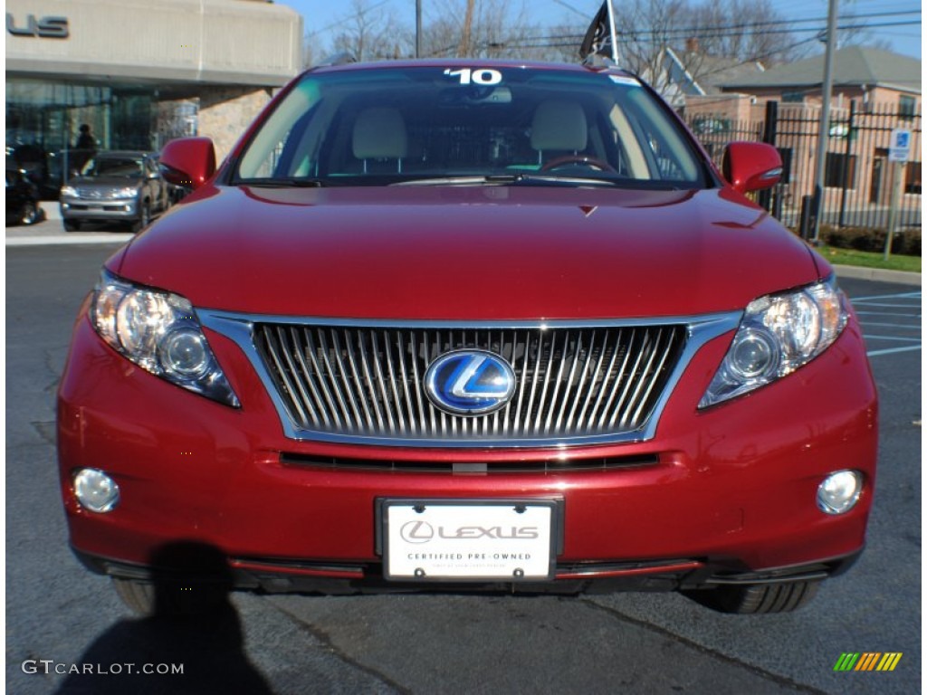 2010 RX 450h AWD Hybrid - Matador Red Mica / Parchment/Brown Walnut photo #2