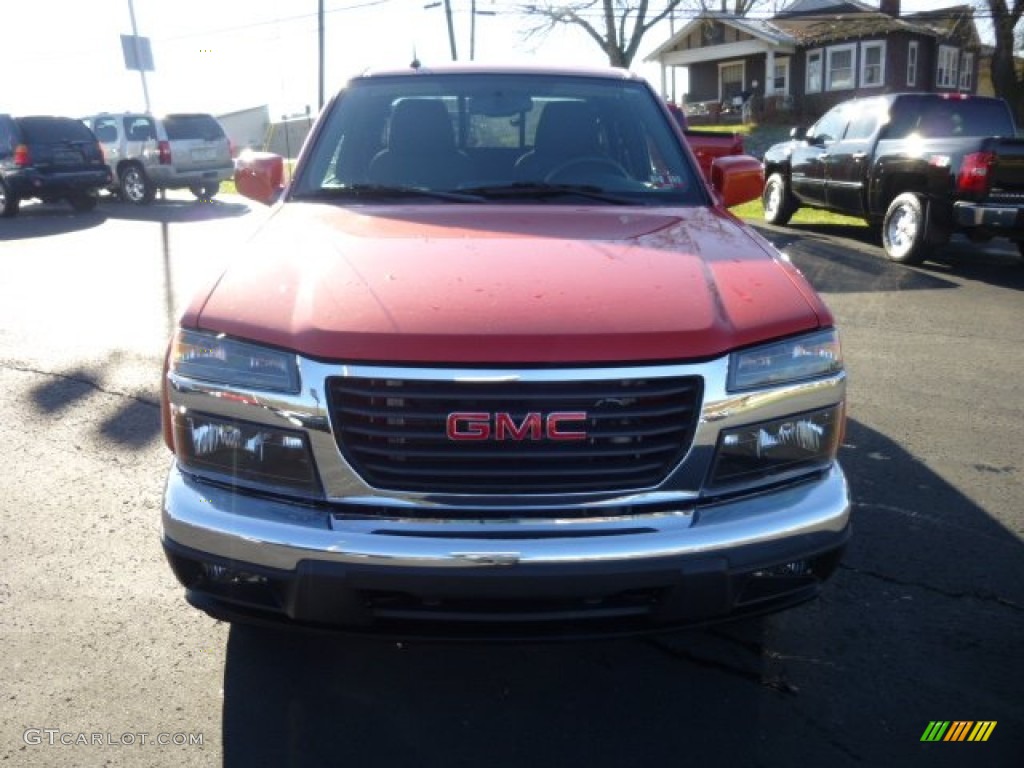 2012 Canyon SLE Extended Cab 4x4 - Red Orange Metallic / Ebony photo #2