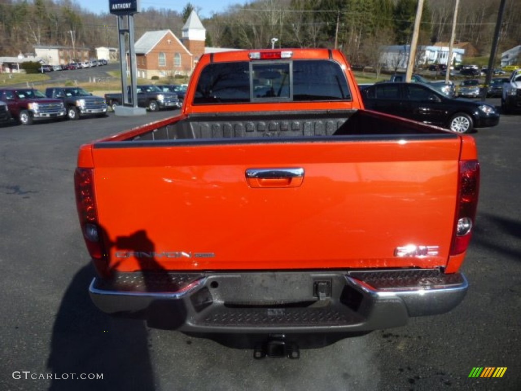 2012 Canyon SLE Extended Cab 4x4 - Red Orange Metallic / Ebony photo #6