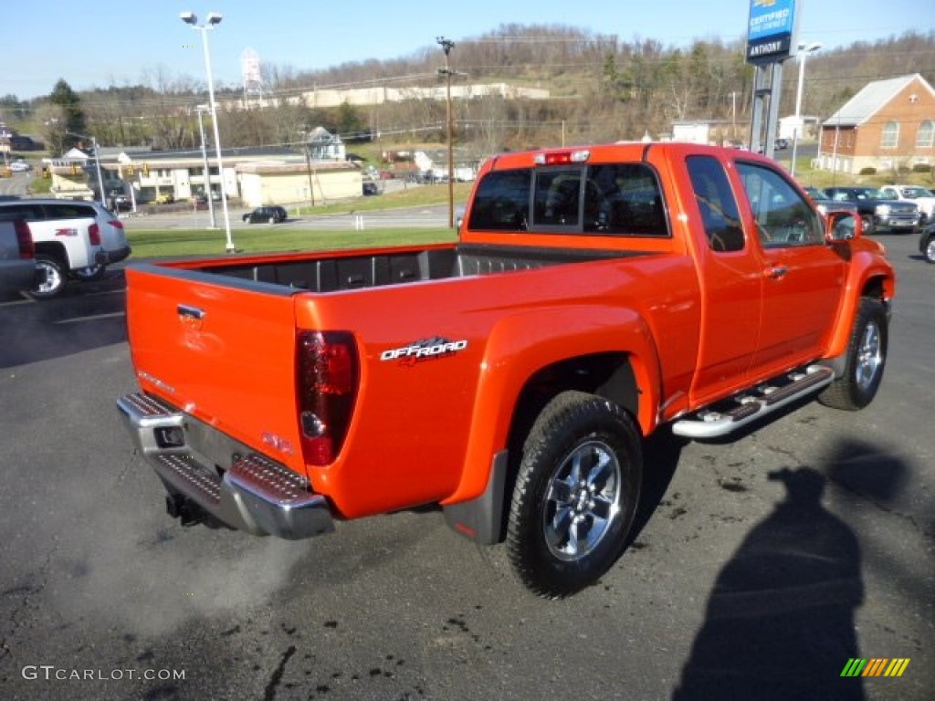 2012 Canyon SLE Extended Cab 4x4 - Red Orange Metallic / Ebony photo #7