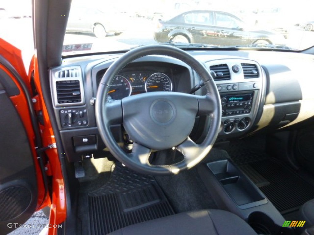 2012 Canyon SLE Extended Cab 4x4 - Red Orange Metallic / Ebony photo #15