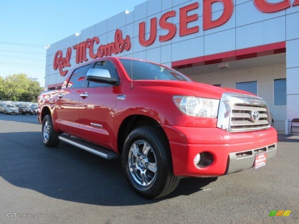 2007 Tundra Limited CrewMax - Radiant Red / Beige photo #1