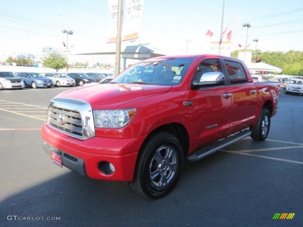 2007 Tundra Limited CrewMax - Radiant Red / Beige photo #3