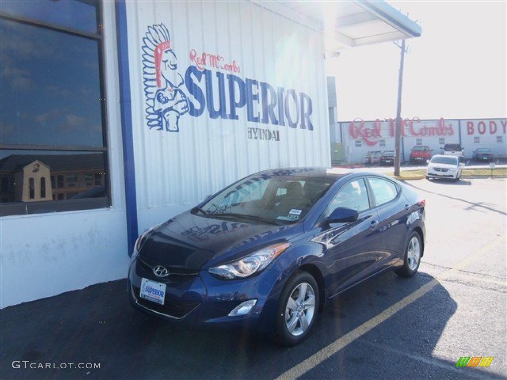 2013 Elantra GLS - Atlantic Blue / Beige photo #1