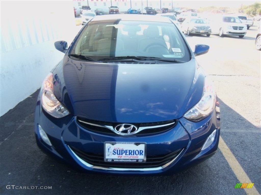 2013 Elantra GLS - Atlantic Blue / Beige photo #2