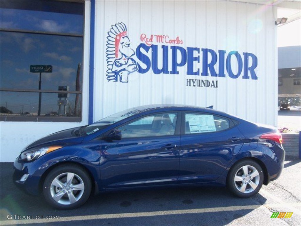 2013 Elantra GLS - Atlantic Blue / Beige photo #4