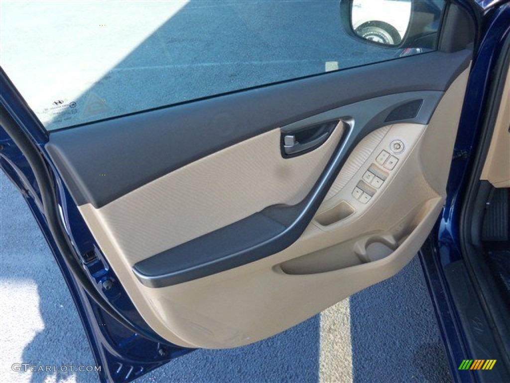 2013 Elantra GLS - Atlantic Blue / Beige photo #7