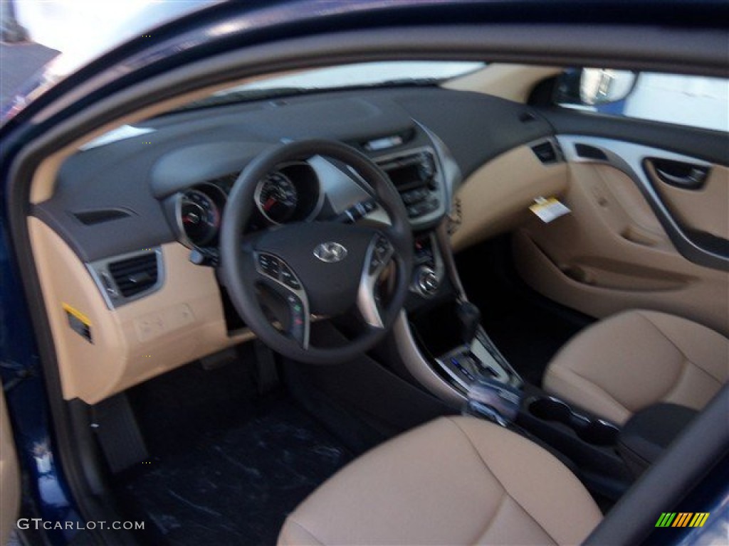 2013 Elantra GLS - Atlantic Blue / Beige photo #8