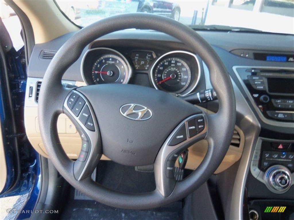 2013 Elantra GLS - Atlantic Blue / Beige photo #12