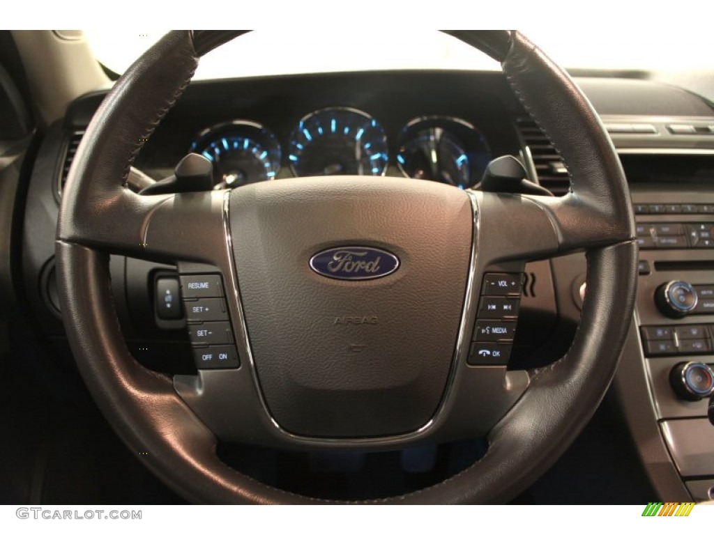 2012 Ford Taurus Limited Charcoal Black Steering Wheel Photo #74829776