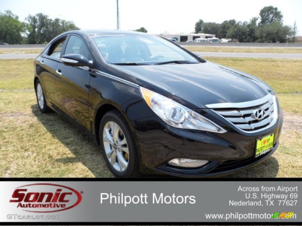 2011 Sonata Limited 2.0T - Midnight Black / Gray photo #1