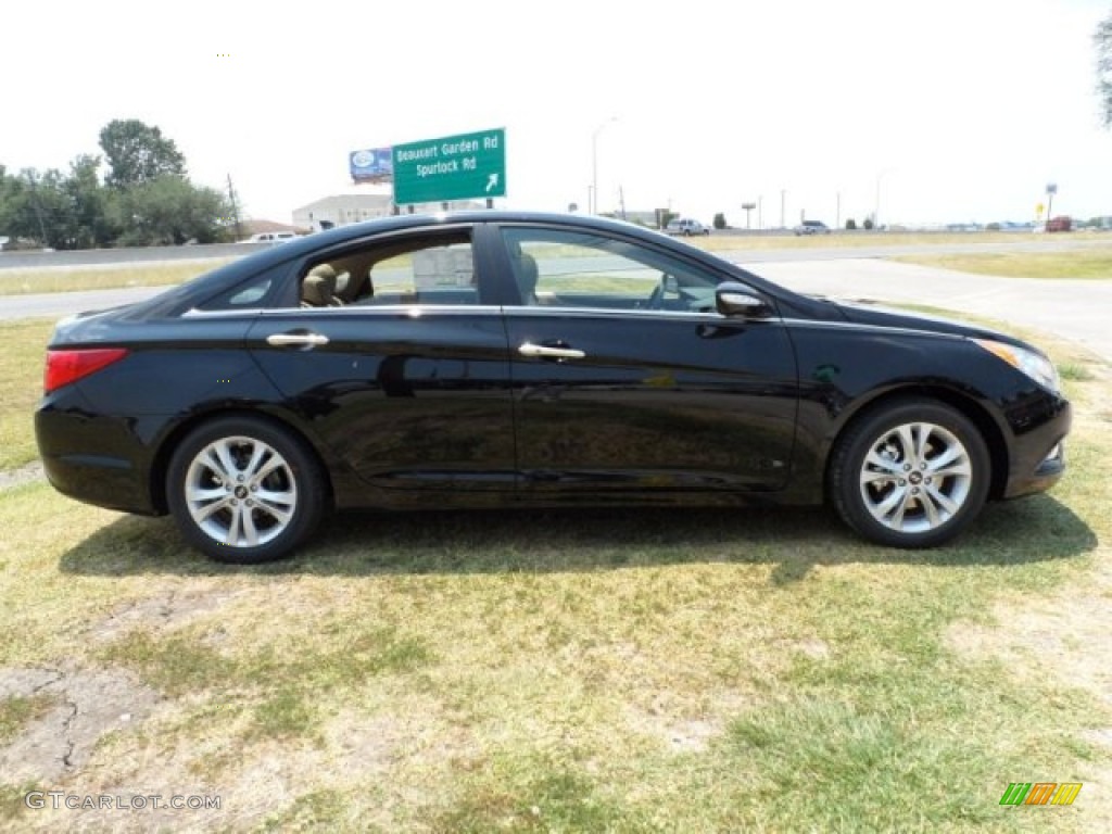 2011 Sonata Limited 2.0T - Midnight Black / Gray photo #2