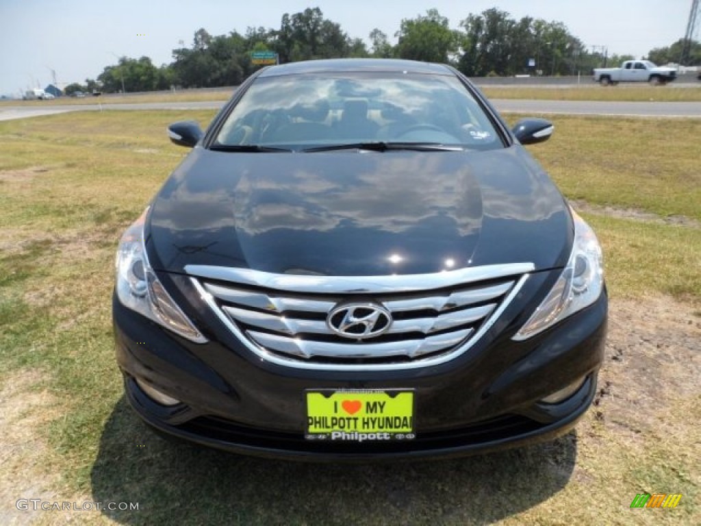 2011 Sonata Limited 2.0T - Midnight Black / Gray photo #8