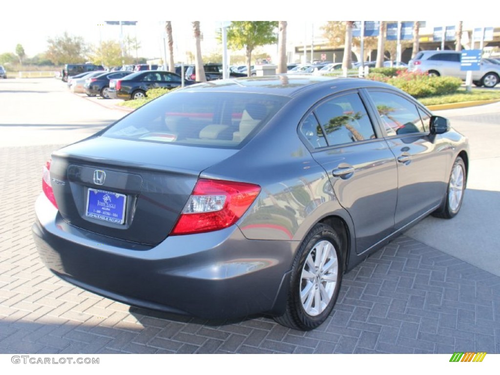 2012 Civic EX-L Sedan - Urban Titanium Metallic / Stone photo #7