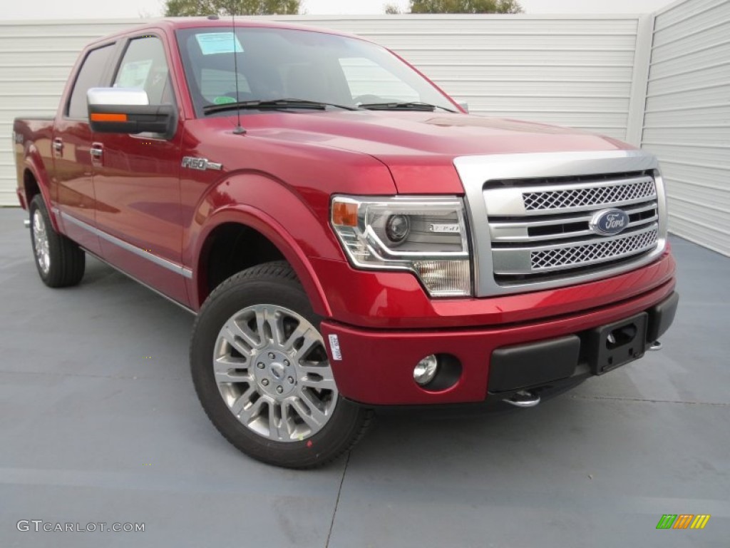 2013 F150 Platinum SuperCrew 4x4 - Ruby Red Metallic / Black photo #1