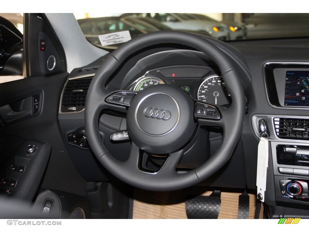 2013 Audi Q5 2.0 TFSI hybrid quattro Black Steering Wheel Photo #74842952
