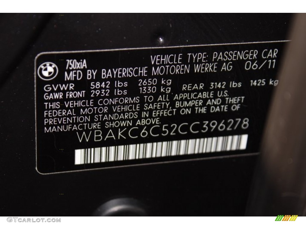 2012 7 Series 750i xDrive Sedan - Dark Graphite Metallic / Oyster/Black photo #33