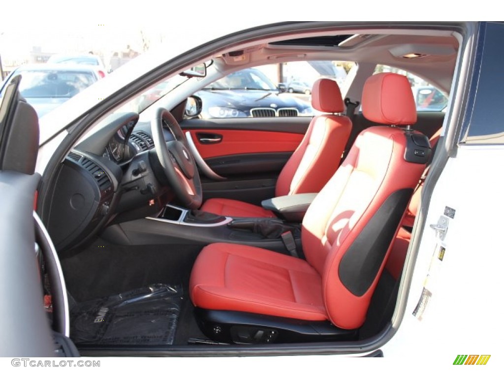 2011 1 Series 128i Coupe - Alpine White / Coral Red photo #11