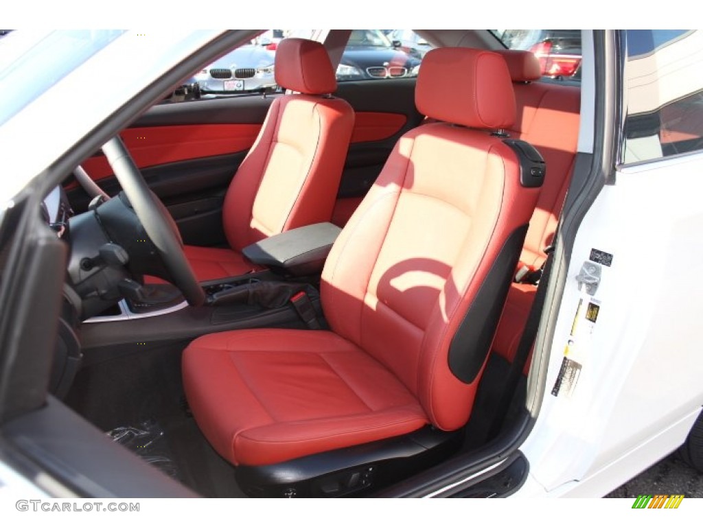 2011 1 Series 128i Coupe - Alpine White / Coral Red photo #12