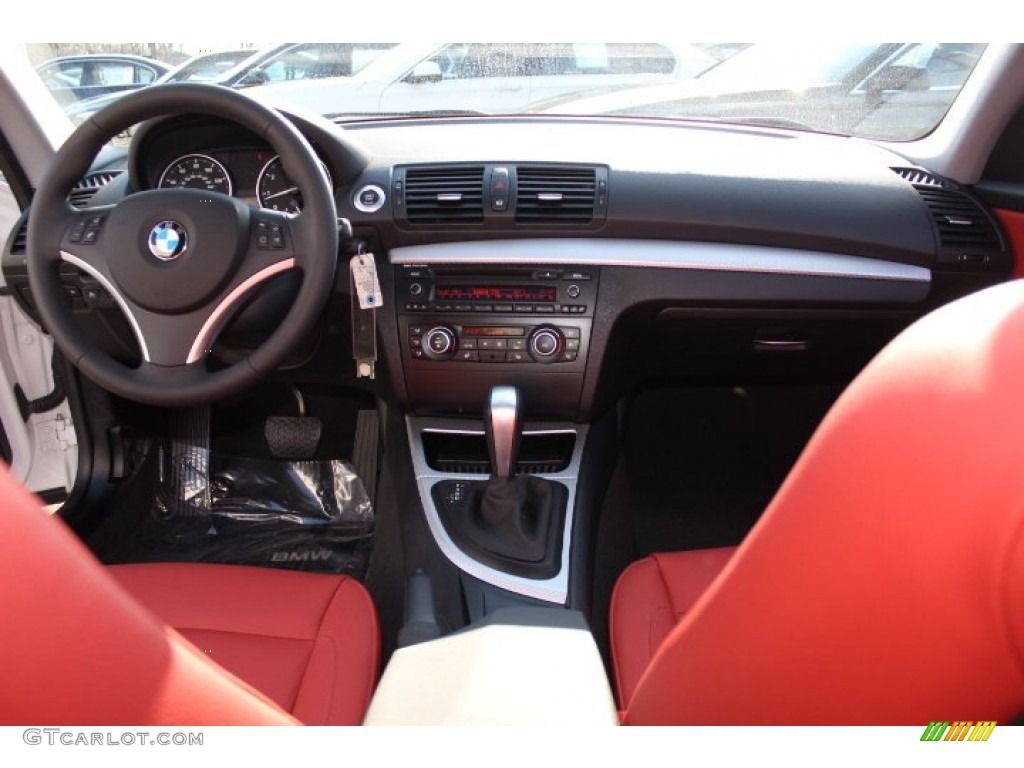 2011 1 Series 128i Coupe - Alpine White / Coral Red photo #13