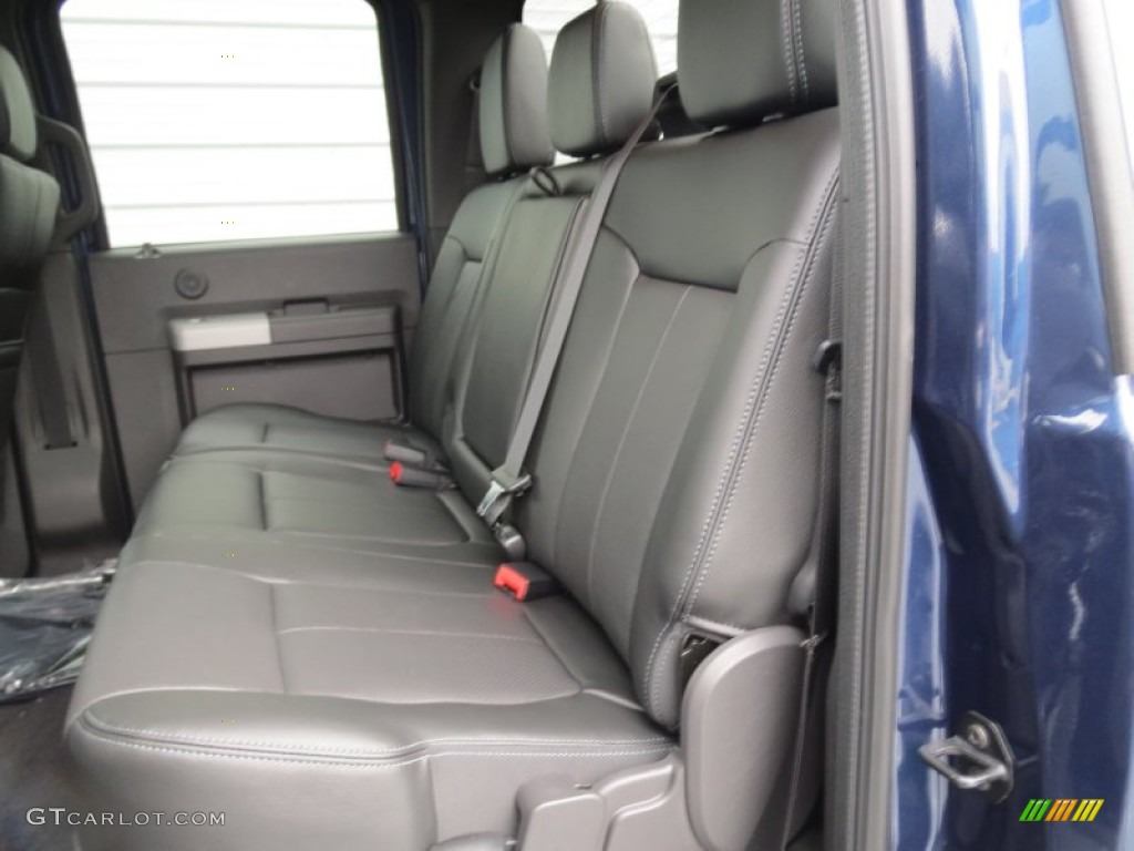 Black Interior 2013 Ford F350 Super Duty Lariat Crew Cab 4x4 Photo #74845955