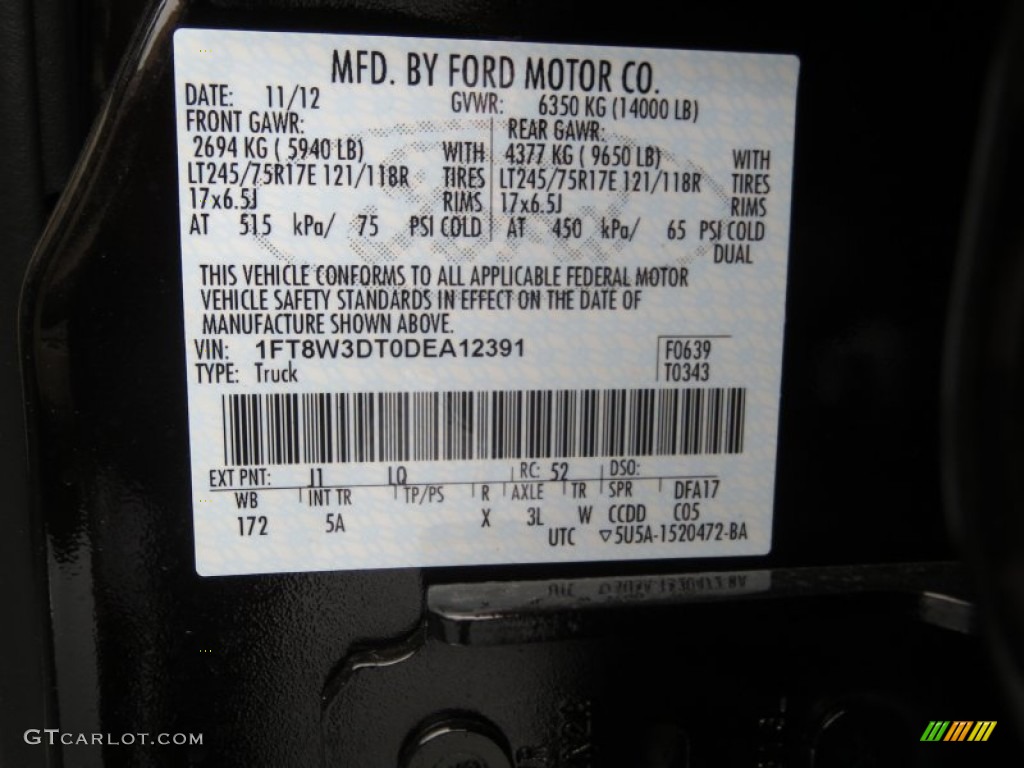 2013 F350 Super Duty Color Code J1 for Kodiak Brown Metallic Photo #74846540