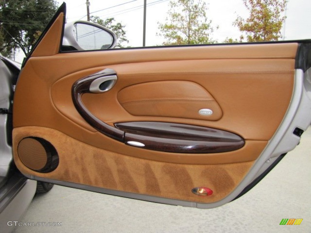 2001 Porsche 911 Carrera 4 Cabriolet Natural Brown Door Panel Photo #74849792