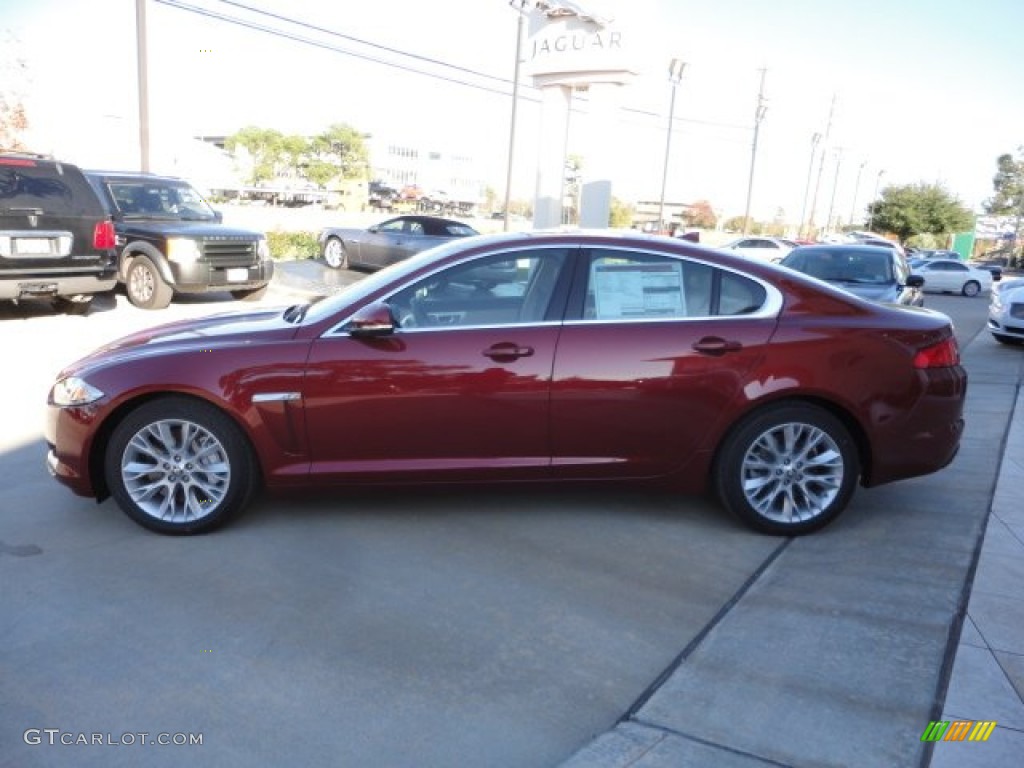 2013 XF I4 T - Carnelian Red Metallic / Barley/Warm Charcoal photo #7